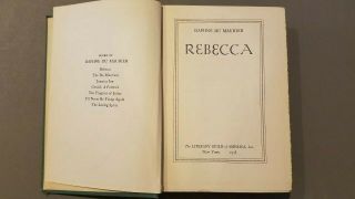 Rebecca by Daphne du Maurier,  First Edition 1938,  Country Life Press 4