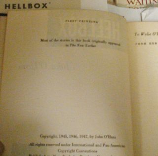 4 John O’Hara 1st Ed 1st Hellbox Waiting For Winter Hat on Bed Stories HCDJ 1947 3