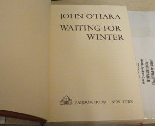 4 John O’Hara 1st Ed 1st Hellbox Waiting For Winter Hat on Bed Stories HCDJ 1947 5