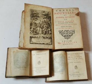 French Poetry & Philosophy Books Etc.  18th/ 19th Century