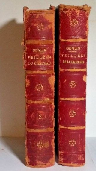 2 French Books Mme De Genlis Les Veillees De La Chaumiere & Du Chateau 1823