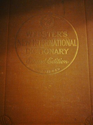 1943 WEBSTER ' S INTERNATIONAL DICTIONARY 2nd EDITION Unabridged Vol.  1 - 2 3