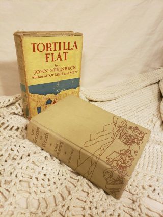 Grapes Of Wrath First Edition & Tortilla Flat First Edition Books John Steinbeck