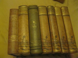 Group Of 7 Leather Bound Books By Albert Engstromcirca 1939