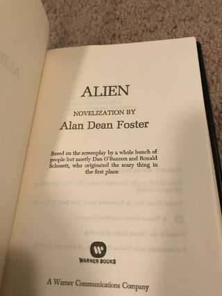 Alien Alan Dean Foster HC DJ 1979 Warner Books Giegeresque Cover Art 5