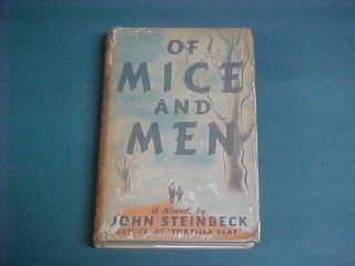 1937 1st Ed.  W/ Dj John Steinbeck Of Mice And Men Covici Friede,  Ny Thick 186pp