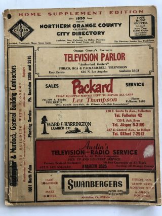 Northern Orange County California City Directory June 1950