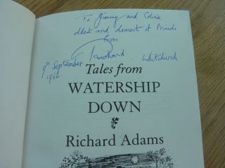 1996 TALES FROM WATERSHIP DOWN RICHARD ADAMS HAND SIGNED & DEDICATED BY AUTHOR 2