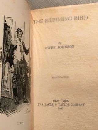 The Humming Bird by Owen Johnson Hardcover 1st Edition Illustrated 1910 Baker 3