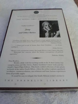 Franklin Library Signed 1st Edition - Jump And Other Stories By Nadine Gordimer