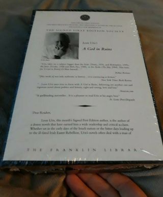The Franklin Library Signed 1st Edition - A God In Ruins By Leon Uris