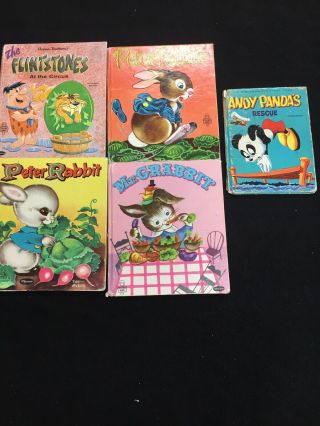 Whitman Tell A Tale 5 Books.  Mr.  Grabbit.  Peter Rabbit.  Flintstones.  Andy Panda