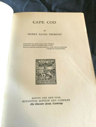 Henry David Thoreau - Cape Cod - Riverside Edition - 1893 - Volume IV 3