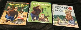 3 Vintage / Smokey The Bear / Little Golden Books / 2 First Ed.  | 1 Third Ed.