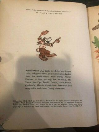 1946 Walt Disney ' s Mickey Mouse Club Books - Uncle Remus D6 - De Tar Baby 3
