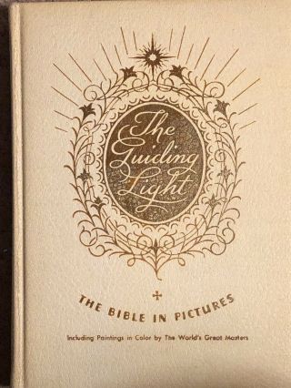The Bible In Pictures,  The Guiding Light Hardcover Catholic White W/gold Letters