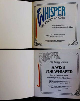 WHISPER THE WINGED UNICORN & WISH FOR WHISPER 1980’s Children’s Fantasy Books 2