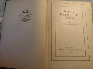 VINTAGE - 1936 BOOK GONE WITH THE WIND BY MARGARET MITCHELL 3
