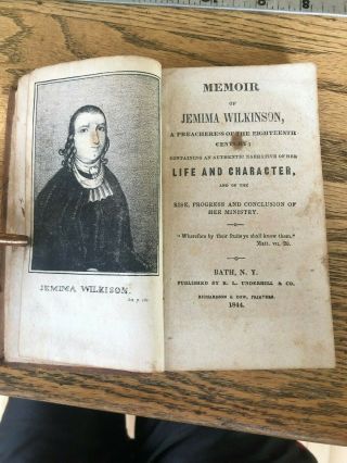 RARE MEMOIR OF JEMIMA WILKINSON 1844 UNIVERSAL FRIEND 1st Woman Cult Sect leader 4