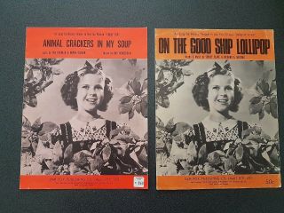 Shirley Temple Sheet Music Book X2 Australia Animal Crackers Ship Lollopop