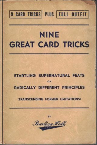 Burling Volta Hull / Nine Great Card Tricks Startling Supernatural Feats 1933