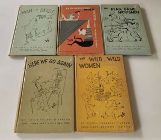 Set Of Five Virgil Franklin Partch Cartoon Books (wild Women,  Man The Beast,  Etc
