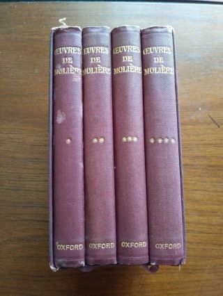 Oeuvres Completes De Moliere Boxed Set Of 4 Volumes French Plays Oxford 1900