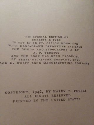 Currier And Ives,  Printmakers,  By Harry T.  Peters,  1942,  Doubleday,  192 prints 4