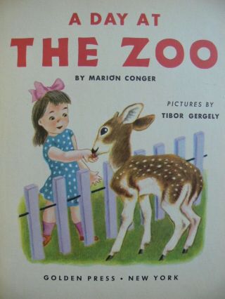 2 Vintage Little Golden Books A DAY AT THE ZOO,  I ' M AN INDIAN TODAY 3
