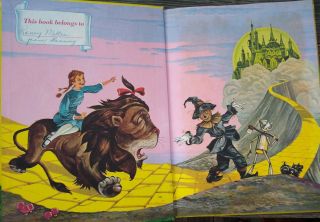 1950 Adaptation Children ' s Edition Wizard Of Oz Color/B&W Illustration 5