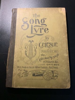 The Song Lyre By C.  E.  Leslie The Chicago Music Co.  1894 Sheet Music Book Ads