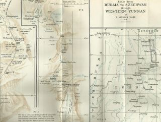 1921 China Through Western Yunnan F.  Kingdon Ward Burma To Sichuan,  Map Rgs