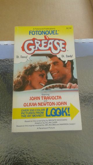 Grease The Musical Movie Fotonovel Paperback Book Pb 1978 First Edition
