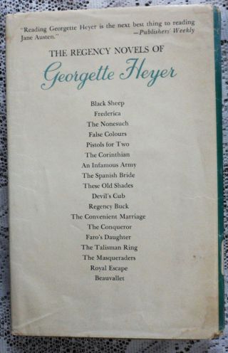 Georgette Heyer The Black Moth 1968 Hardcover Dust Jacket 3