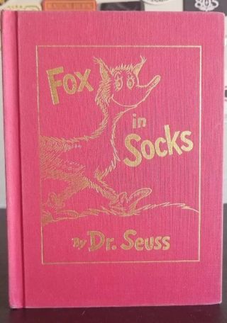 1965 Dr.  Seuss Fox In Socks 1st Edition Special Red Matte Cover Vtg Vhtf