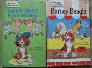 2 Vintage Wonder Easy Reader Books Barney Beagle,  Barney Beagle Plays Baseball