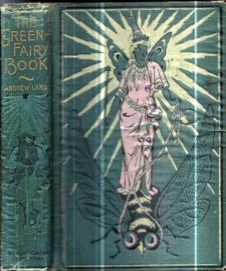 1900s Green Fairy Book Andrew Lang Illustrated Blue Bird Fairy Tales Gift Idea
