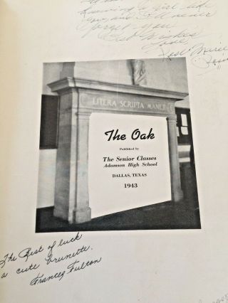 Adamson High School Dallas Texas The Oak Yearbooks 1943,  44,  45 5