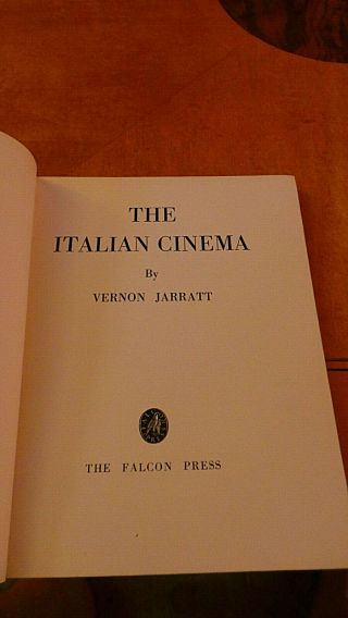 The Italian Cinema by Vernon Jarratt Hardcover 1st Edition Falcon Press 1951 VG 3