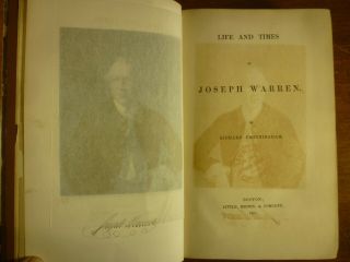 1865 Life & Times Of Joseph Warren Boston Physician Revolutionary War General