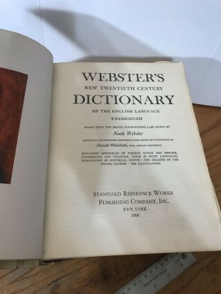 VINTAGE Webster ' s Dictionary Unabridged 1956 20th Century HUGE 2