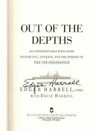 USS Indianapolis USMC Sinking Survivor Edgar Harrell Autographed Out of the Dept 3