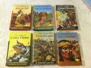 6 Signature Books - The Story Of: Buffalo Bill,  Davy Crockett,  D Boone,  Geronimo