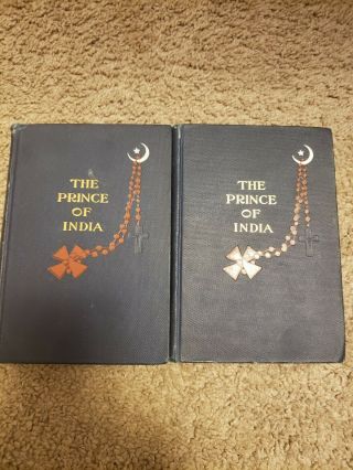 The Prince Of India By Lew Wallace.  1893 1st Edition 2 Volume Set Hardcovers