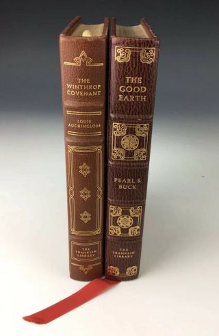2 Franklin Library Leather Limited Edition Pulitzer Prize Auchincloss Buck Books