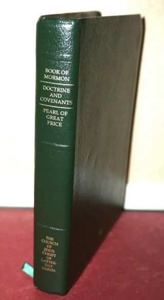 2002 Green Bonded Leather Triple Combination Book Of Mormon D&c Pogp Lds
