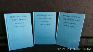 Introduction To Freemasonry Vol.  I,  Ii Ii And Iii By Carl H.  Claudy Master Mason