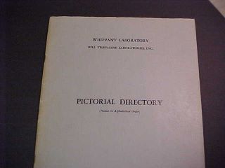 1958 Whippany Laboratory Pictorial Directory - Zeus - Nike - X,  Bell Labs Cold War