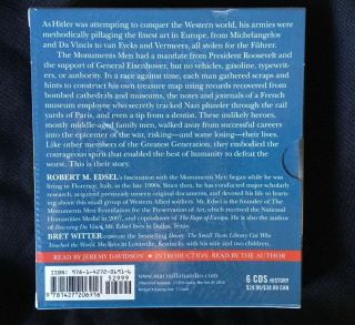 The Monuments Men Robert M.  Edsel 6 CDS history audiobooks 2