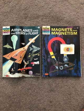 2 Vintage How And Why Wonder Books Airplanes And The Story Of Flight Magnets